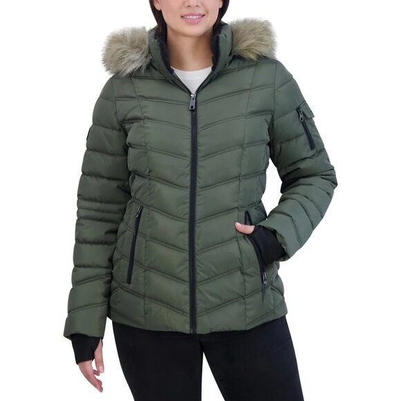 Nautica Ladies' Puffer with Faux Fur Hood - Picture 1 of 10